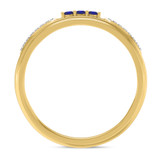 Photo of Diantha 1/3 CT. T.W. Sapphire and Diamond Matching Wedding Band Set 10K Yellow Gold [BT873YM]