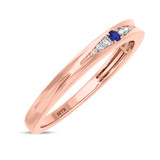 Photo of Irit 1/8 CT. T.W. Sapphire and Diamond Matching Wedding Band Set 10K Rose Gold [BT874RL]