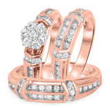 Photo of Bexley 1 1/10 ct tw. Diamond Round Cluster Trio Set 14K Rose Gold [BT503R-C000]