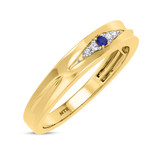 Photo of Irit 1/8 Carat T.W. Sapphire and Diamond Matching Wedding Band Set 10K Yellow Gold [BT874YM]