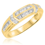 Photo of Bexley 1 1/10 ct tw. Diamond Round Cluster Trio Set 14K Yellow Gold [BT503YL]