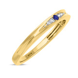 Photo of Irit 1/8 CT. T.W. Sapphire and Diamond Matching Wedding Band Set 14K Yellow Gold [BT874YL]