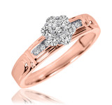 Photo of Willow 3/8 ct tw. Diamond Round Cluster Trio Set 10K Rose Gold [BT504RE-C000]