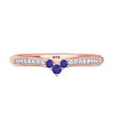Photo of Abilia 1/4 CT. T.W. Sapphire and Diamond Matching Wedding Band Set 10K Rose Gold [BT877RL]
