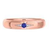 Photo of Abilia 1/4 CT. T.W. Sapphire and Diamond Matching Wedding Band Set 14K Rose Gold [BT877RM]
