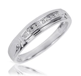Photo of Willow 3/8 ct tw. Diamond Round Cluster Trio Set 10K White Gold [BT504WM]