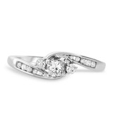 Photo of Serenity 1/3 ct tw. Diamond Princess Solitaire Engagement Ring 14K White Gold [BT566WE-P018]