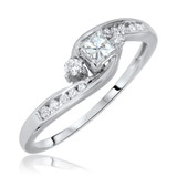 Photo of Serenity 1/3 ct tw. Diamond Princess Solitaire Engagement Ring 14K White Gold [BT566WE-P018]