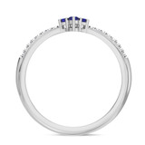 Photo of Abilia 1/4 Carat T.W. Sapphire and Diamond Matching Wedding Band Set 10K White Gold [BT877WL]