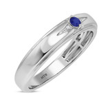 Photo of Abilia 1/4 Carat T.W. Sapphire and Diamond Matching Wedding Band Set 10K White Gold [BT877WM]