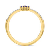 Photo of Abilia 1/4 Carat T.W. Sapphire and Diamond Matching Wedding Band Set 10K Yellow Gold [BT877YL]