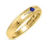 Photo of Abilia 1/4 CT. T.W. Sapphire and Diamond Matching Wedding Band Set 14K Yellow Gold [BT877YM]