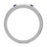 Photo of Mawar 1/3 CT. T.W. Sapphire and Diamond Matching Wedding Band Set 14K White Gold [BT878WL]
