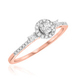 Photo of Calla 1/3 CT. T.W. Diamond Round Cluster Bridal Set 10K Rose Gold [BT551RE-C000]