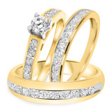 Photo of Kore 1 1/2 ct tw. Diamond Round Solitaire Trio Set 14K Yellow Gold [BT505Y-R029]