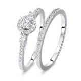 Photo of Calla 1/3 CT. T.W. Diamond Round Cluster Bridal Set 10K White Gold [BR551W-C000]