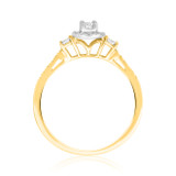 Photo of Calla 1/3 CT. T.W. Diamond Round Cluster Bridal Set 10K Yellow Gold [BT551YE-C000]