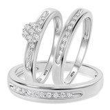 Photo of Gaia 1/4 ct tw. Diamond Round Cluster Trio Set 10K White Gold [BT506W-C000]