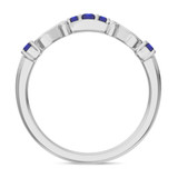 Photo of Garland 1/3 CT. T.W. Sapphire and Diamond Matching Wedding Band Set 10K White Gold [BT879WL]