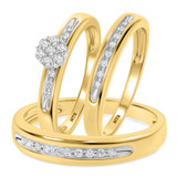 Photo of Gaia 1/4 ct tw. Diamond Round Cluster Trio Set 10K Yellow Gold [BT506Y-C000]