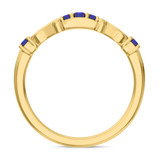 Photo of Garland 1/3 CT. T.W. Sapphire and Diamond Matching Wedding Band Set 10K Yellow Gold [BT879YL]