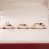 Photo of Neveah 3/8 ct tw. Diamond Round Cluster Trio Set 10K Rose Gold [BT507R-C000]