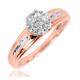 Photo of Neveah 3/8 ct tw. Diamond Round Cluster Trio Set 10K Rose Gold [BT507RE-C000]