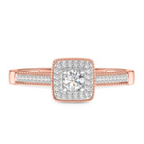Photo of Bridgette 1/5 ct tw. Diamond Cushion Cluster Engagement Ring 14K Rose Gold [BT572RE-C000]