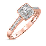 Photo of Bridgette 1/5 ct tw. Diamond Cushion Cluster Engagement Ring 14K Rose Gold [BT572RE-C000]