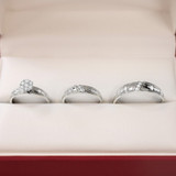 Photo of Neveah 3/8 ct tw. Diamond Round Cluster Trio Set 10K White Gold [BT507W-C000]