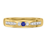 Photo of Hana 1/3 CT. T.W. Sapphire and Diamond Matching Wedding Band Set 10K Yellow Gold [BT880YM]