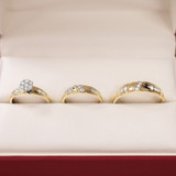 Photo of Neveah 3/8 ct tw. Diamond Round Cluster Trio Set 14K Yellow Gold [BT507Y-C000]