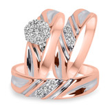 Photo of Cascade 3/8 ct tw. Diamond Round Cluster Trio Set 10K Rose Gold [BT508R-C000]