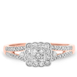 Photo of Jasmine 3/8 ct tw. Diamond Cushion Cluster Engagement Ring 14K Rose Gold [BT573RE-C000]