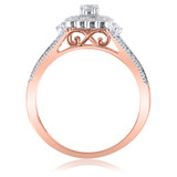 Photo of Jasmine 3/8 ct tw. Diamond Cushion Cluster Engagement Ring 14K Rose Gold [BT573RE-C000]