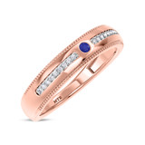 Photo of Evanthe 1/3 Carat T.W. Sapphire and Diamond Matching Wedding Band Set 14K Rose Gold [BT891RM]
