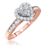 Photo of Darla 7/8 CT. T.W. Diamond Heart Cluster Bridal Set 10K Rose Gold [BT563RE-C000]