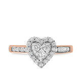 Photo of Darla 7/8 CT. T.W. Diamond Heart Cluster Bridal Set 10K Rose Gold [BT563RE-C000]