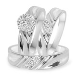 Photo of Cascade 3/8 ct tw. Diamond Round Cluster Trio Set 14K White Gold [BT508W-C000]