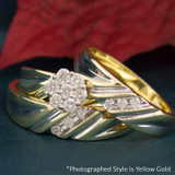 Photo of Cascade 3/8 ct tw. Diamond Round Cluster Trio Set 14K White Gold [BT508W-C000]