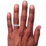 Photo of Evanthe 1/3 Carat T.W. Sapphire and Diamond Matching Wedding Band Set 14K White Gold [BT891WM] [HT-3]