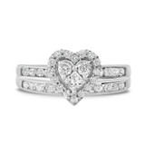 Photo of Darla 7/8 CT. T.W. Diamond Heart Cluster Bridal Set 14K White Gold [BR563W-C000]