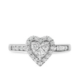 Photo of Darla 7/8 CT. T.W. Diamond Heart Cluster Bridal Set 14K White Gold [BT563WE-C000]