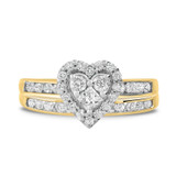 Photo of Darla 7/8 CT. T.W. Diamond Heart Cluster Bridal Set 10K Yellow Gold [BR563Y-C000]