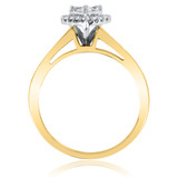 Photo of Darla 7/8 CT. T.W. Diamond Heart Cluster Bridal Set 10K Yellow Gold [BT563YE-C000]