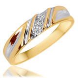 Photo of Cascade 3/8 ct tw. Diamond Round Cluster Trio Set 14K Yellow Gold [BT508YM]