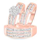 Photo of Annalise 1 3/4 ct tw. Diamond Round Cluster Trio Set 10K Rose Gold [BT510R-C000]