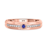 Photo of Holly 1/3 Carat T.W. Sapphire and Diamond Matching Wedding Band Set 10K Rose Gold [BT892RM]