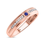 Photo of Holly 1/3 Carat T.W. Sapphire and Diamond Matching Wedding Band Set 14K Rose Gold [BT892RM]