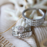 Photo of Annalise 1 3/4 ct tw. Diamond Round Cluster Trio Set 10K White Gold [BT510W-C000]